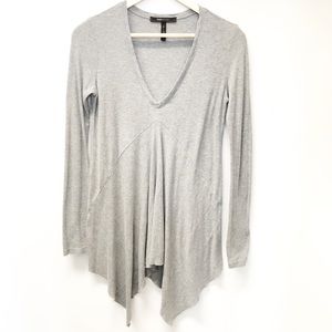 BCBG MaxAzria V-Neck Gray Knit Tunic.  Size M